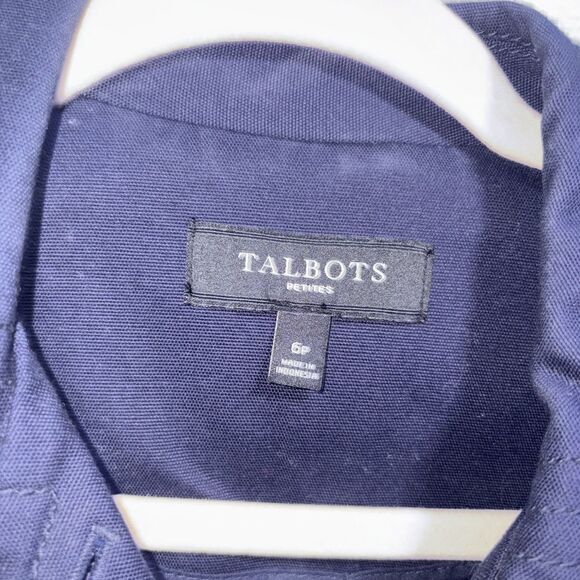 Talbots Ladies Navy Jacket Spring Pea Coat Brass Buttons Sz 6p EUC - Picture 4 of 6